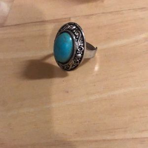 Blue oval ring